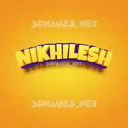 nikhilesh in Orange Toon style - 3D name wallpaper