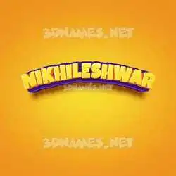 nikhileshwar in Orange Toon style - 3D name wallpaper
