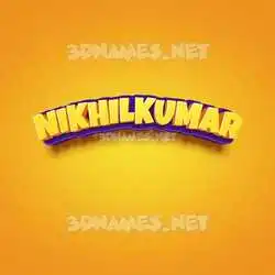nikhilkumar in Orange Toon style - 3D name wallpaper