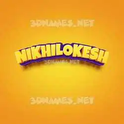 nikhilokesh in Orange Toon style - 3D name wallpaper