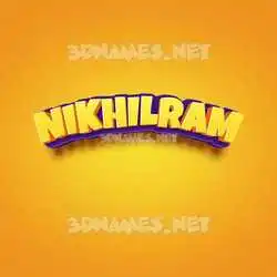 nikhilram in Orange Toon style - 3D name wallpaper