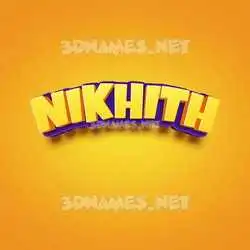 nikhith in Orange Toon style - 3D name wallpaper