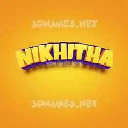 nikhitha in Orange Toon style - 3D name wallpaper
