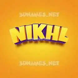 nikhl in Orange Toon style - 3D name wallpaper