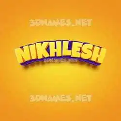 nikhlesh in Orange Toon style - 3D name wallpaper