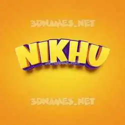 nikhu in Orange Toon style - 3D name wallpaper