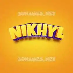 nikhyl in Orange Toon style - 3D name wallpaper