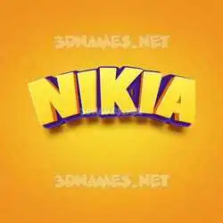 nikia in Orange Toon style - 3D name wallpaper