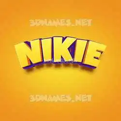 nikie in Orange Toon style - 3D name wallpaper