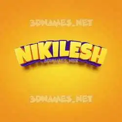nikilesh in Orange Toon style - 3D name wallpaper