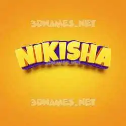 nikisha in Orange Toon style - 3D name wallpaper