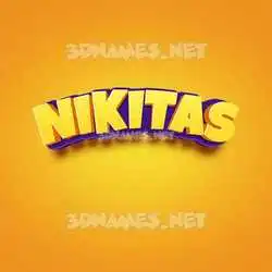 nikitas in Orange Toon style - 3D name wallpaper