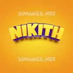 nikith in Orange Toon style - 3D name wallpaper