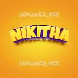 nikitha in Orange Toon style - 3D name wallpaper