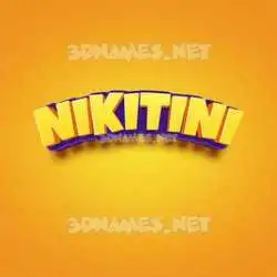 nikitini in Orange Toon style - 3D name wallpaper