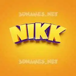 nikk in Orange Toon style - 3D name wallpaper