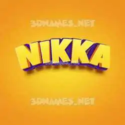 nikka in Orange Toon style - 3D name wallpaper