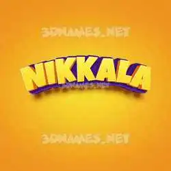 nikkala in Orange Toon style - 3D name wallpaper