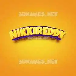 nikkireddy in Orange Toon style - 3D name wallpaper