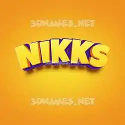 nikks in Orange Toon style - 3D name wallpaper