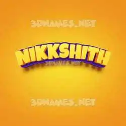 nikkshith in Orange Toon style - 3D name wallpaper