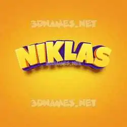 niklas in Orange Toon style - 3D name wallpaper
