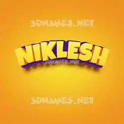 niklesh in Orange Toon style - 3D name wallpaper