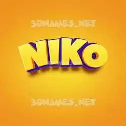 niko in Orange Toon style - 3D name wallpaper