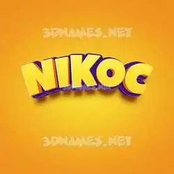 nikoc in Orange Toon style - 3D name wallpaper