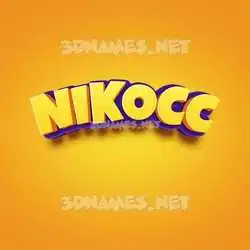 nikocc in Orange Toon style - 3D name wallpaper