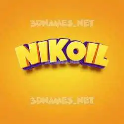 nikoil in Orange Toon style - 3D name wallpaper