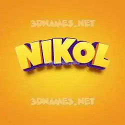 nikol in Orange Toon style - 3D name wallpaper