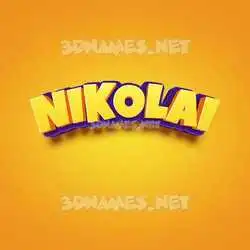 nikolai in Orange Toon style - 3D name wallpaper