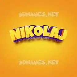 nikolaj in Orange Toon style - 3D name wallpaper