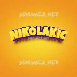 nikolakic in Orange Toon style - 3D name wallpaper