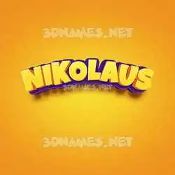 nikolaus in Orange Toon style - 3D name wallpaper