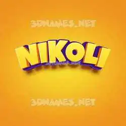nikoli in Orange Toon style - 3D name wallpaper