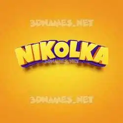 nikolka in Orange Toon style - 3D name wallpaper
