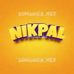 nikpal in Orange Toon style - 3D name wallpaper