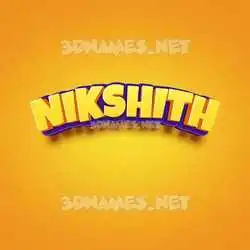 nikshith in Orange Toon style - 3D name wallpaper
