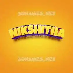 nikshitha in Orange Toon style - 3D name wallpaper