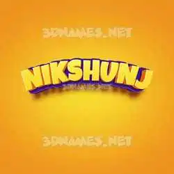 nikshunj in Orange Toon style - 3D name wallpaper