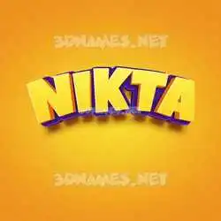 nikta in Orange Toon style - 3D name wallpaper