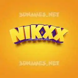 nikxx in Orange Toon style - 3D name wallpaper