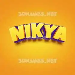 nikya in Orange Toon style - 3D name wallpaper