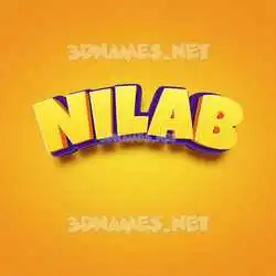 nilab in Orange Toon style - 3D name wallpaper