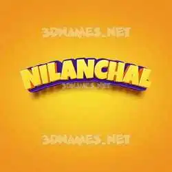 nilanchal in Orange Toon style - 3D name wallpaper