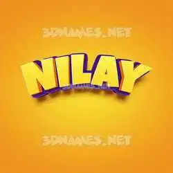 nilay in Orange Toon style - 3D name wallpaper