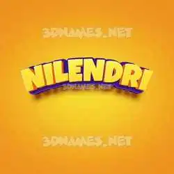 nilendri in Orange Toon style - 3D name wallpaper
