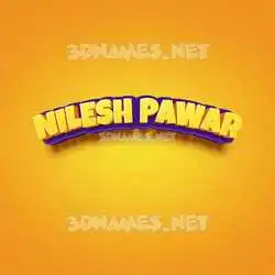 nilesh pawar in Orange Toon style - 3D name wallpaper